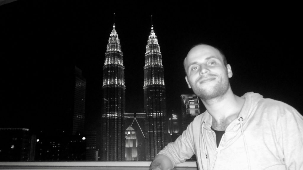 Tourist at Petronas Twin Towers, Kula Lumpur.