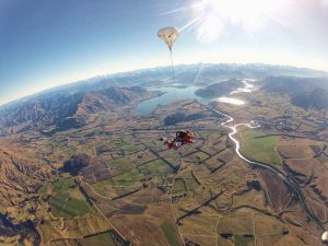 Scenic view skydiving, Wanaka New Zealand