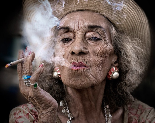 Grandma smoking