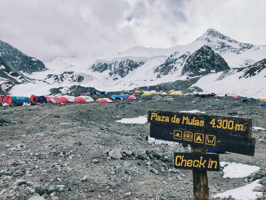 Plaza de Mulas Check-in on Aconcagua, Argentina 