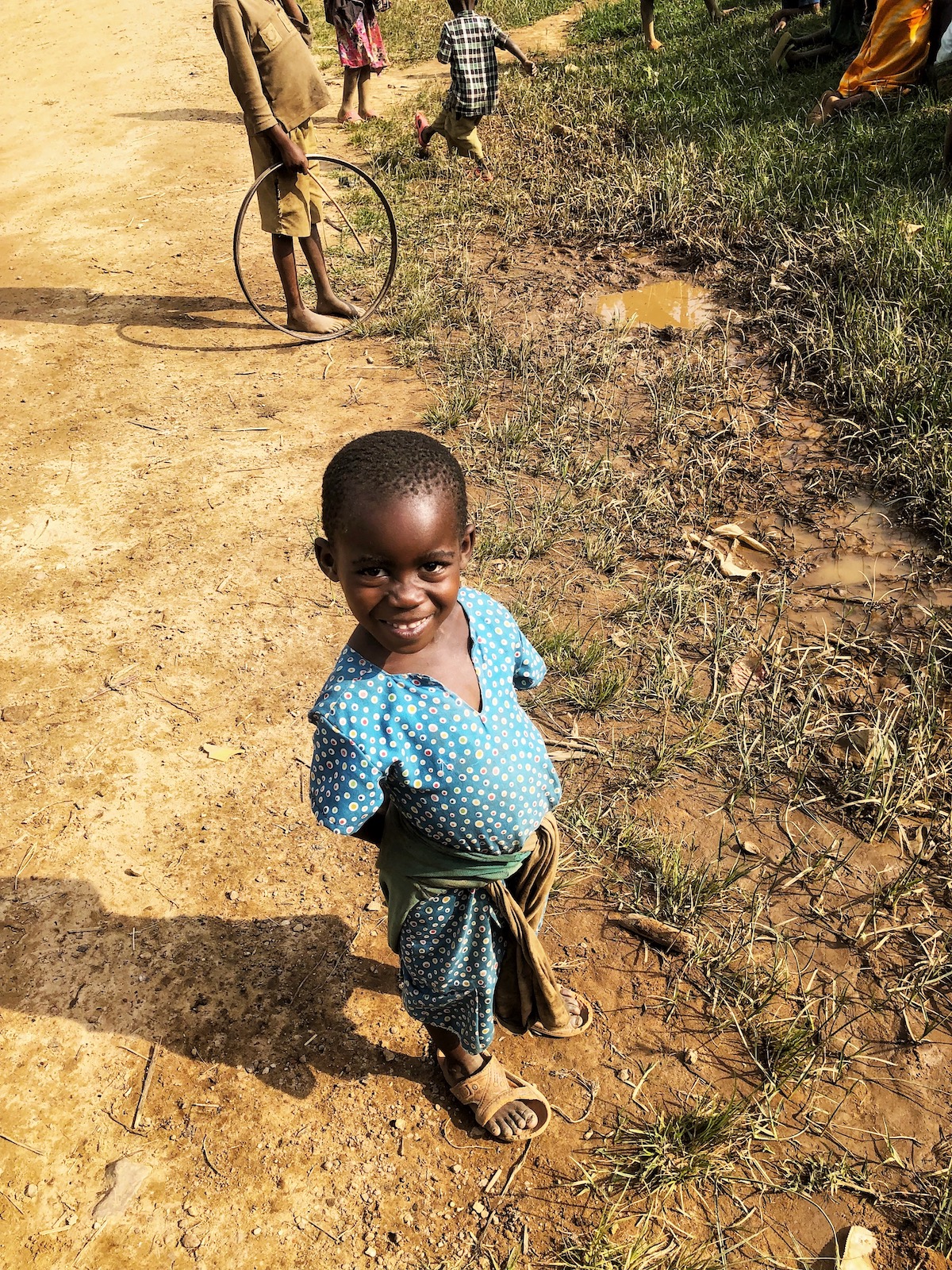 Cute little boy in a village in Uganda.
