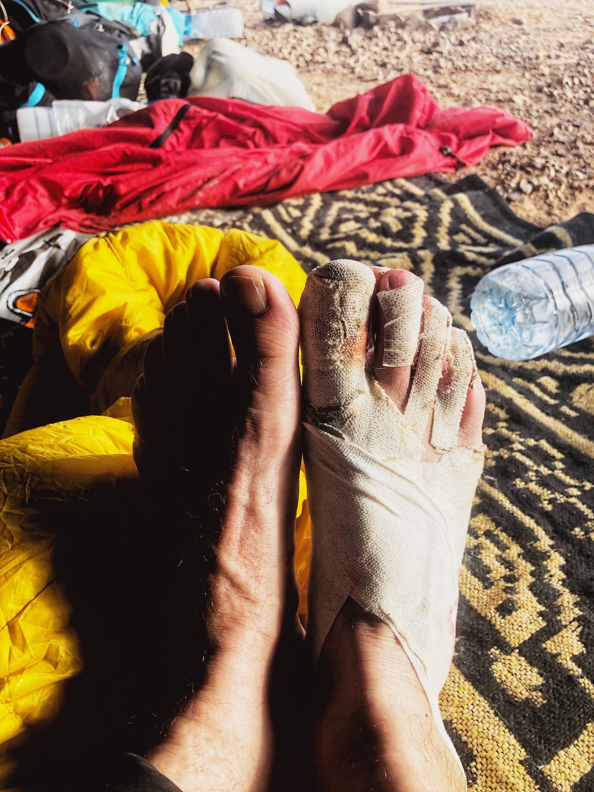 My feet during Marathon des Sables