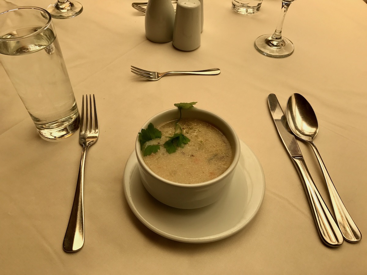 Bolivian soup on a table.