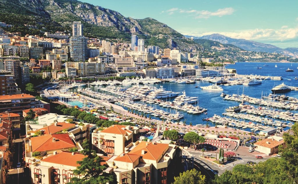 Landscape of Port Hercule in Monaco