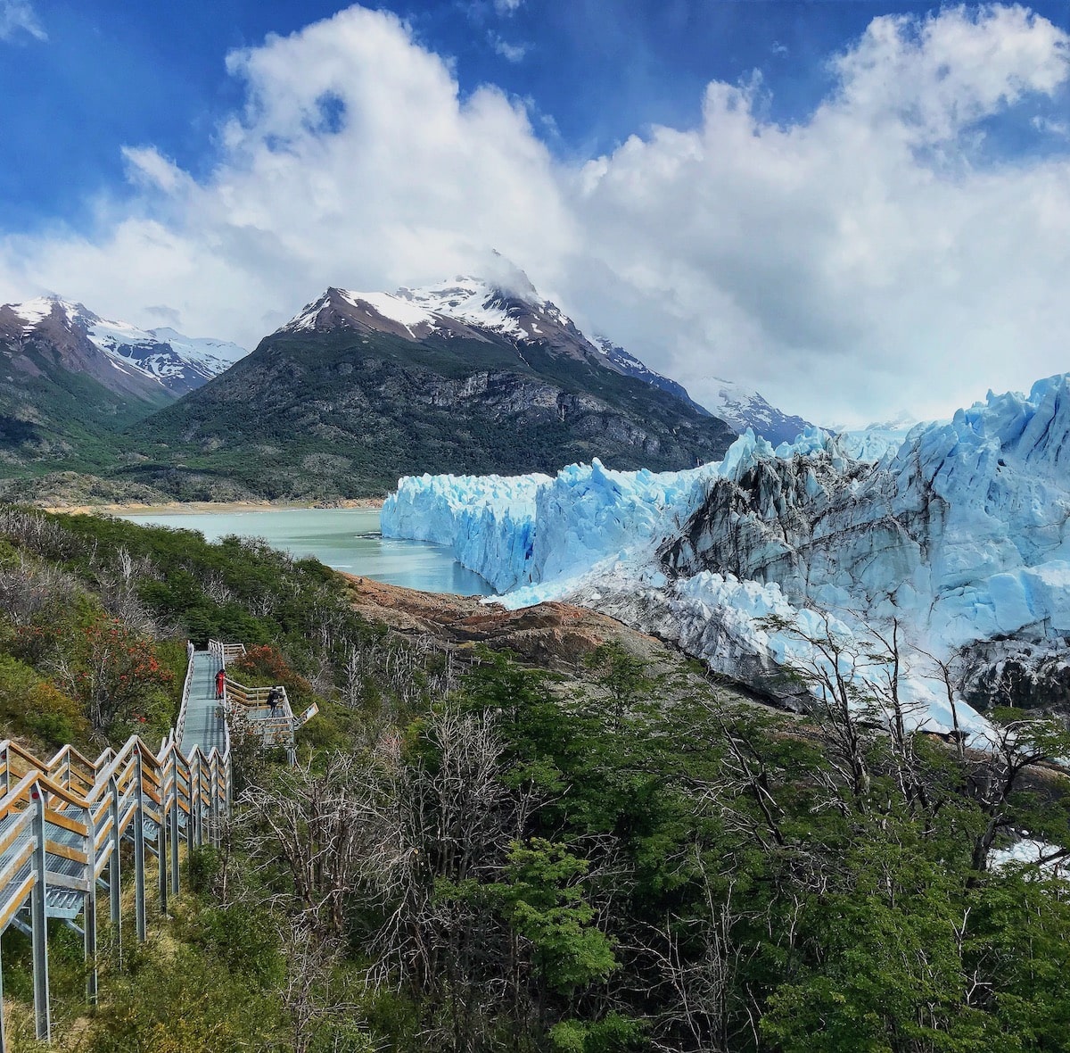 Perito Moreno Glacier amongst a gorgeous clear blue sky in Santa Cruz Province, Argentinian Patagonia