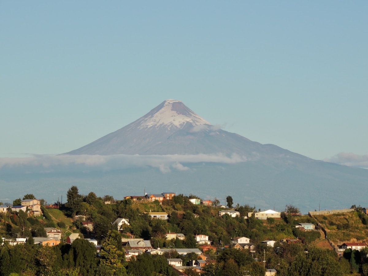 View of a volcano from Puerto Octay