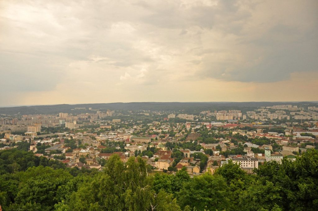 View from Castle Hill in Lviv in Ukraine