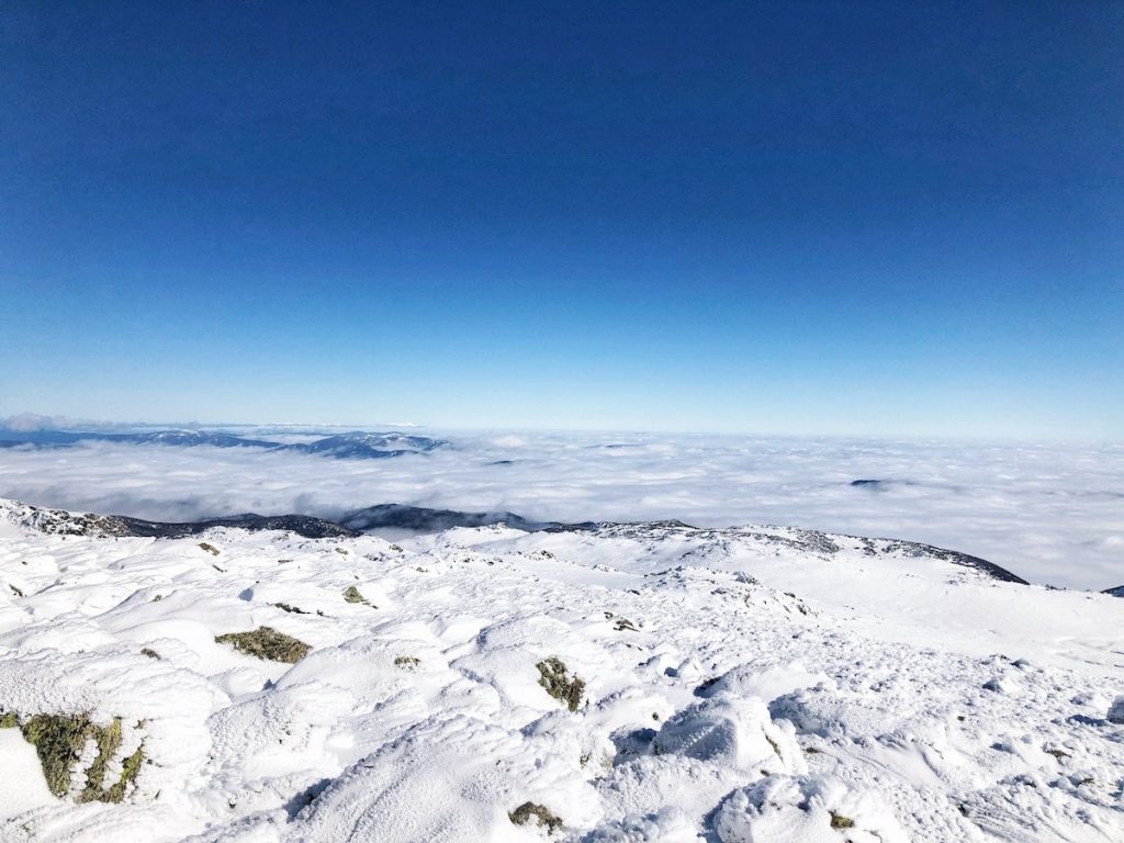 View from the summit of Mount Kosciuszko during an Australian winter