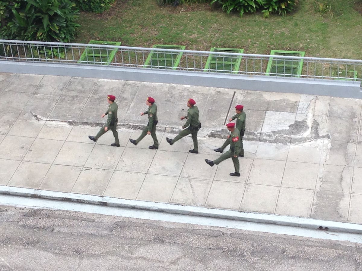 Change of the guard at Havana revolution museum, Cuba