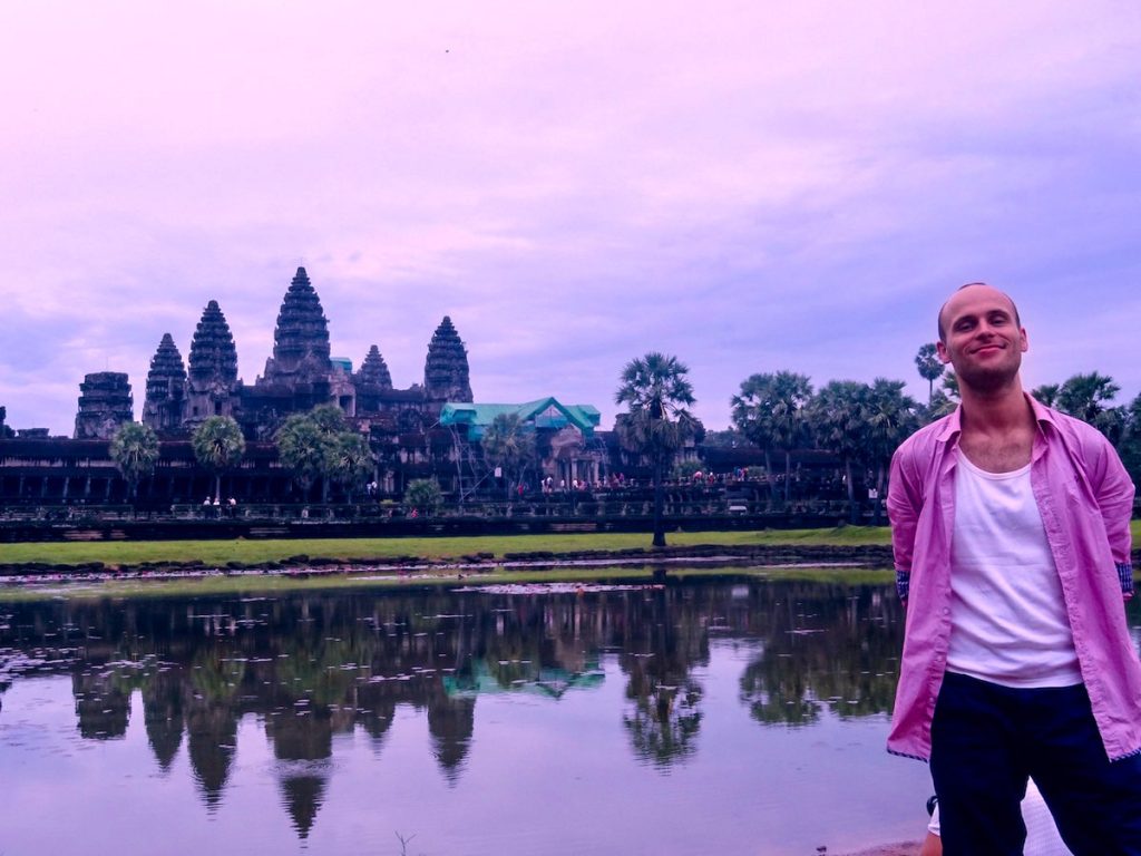 Checking out the number one national icon (Angkor Wat) is a major pro of living in Cambodia.