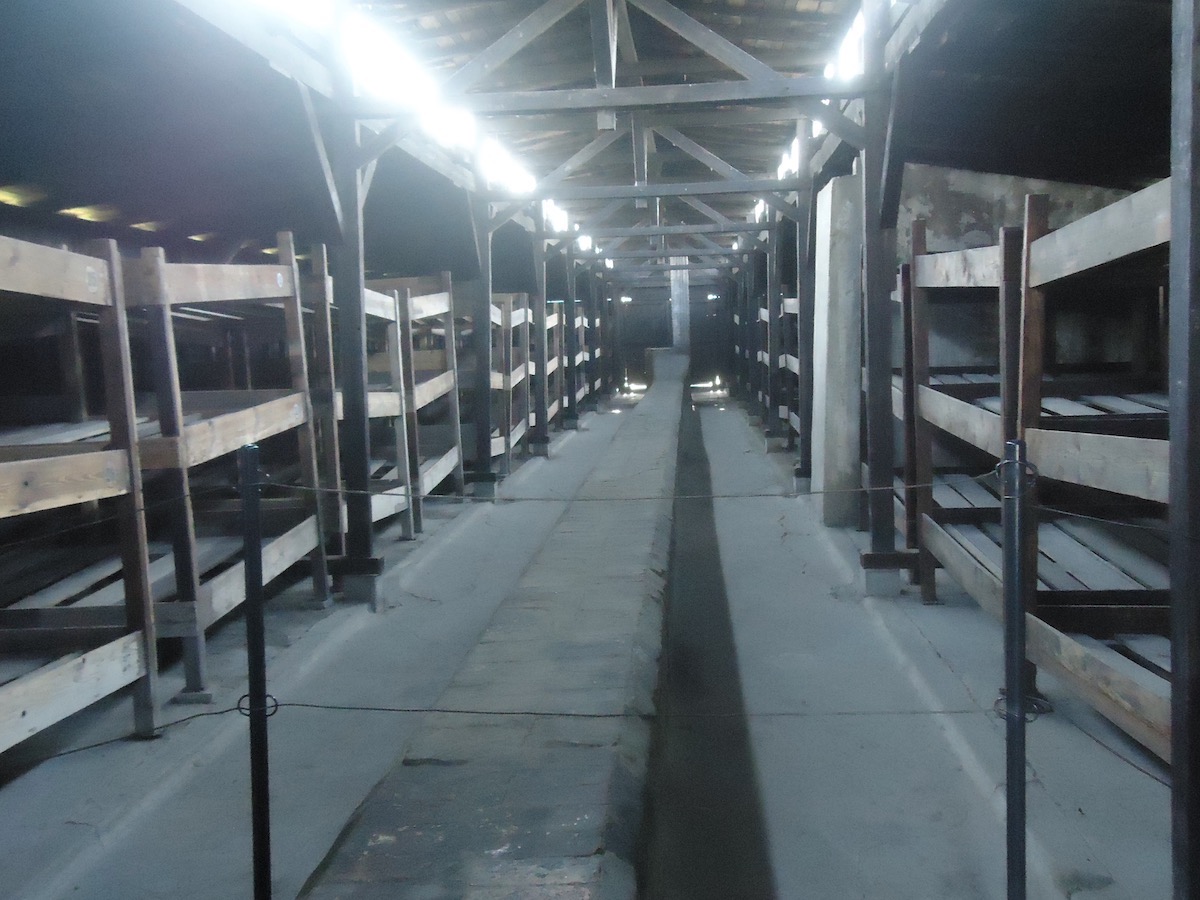 The rooms that the victims of Auschwitz had to sleep in during the Holocaust are now empty and shown in the Auschwitz Museum.