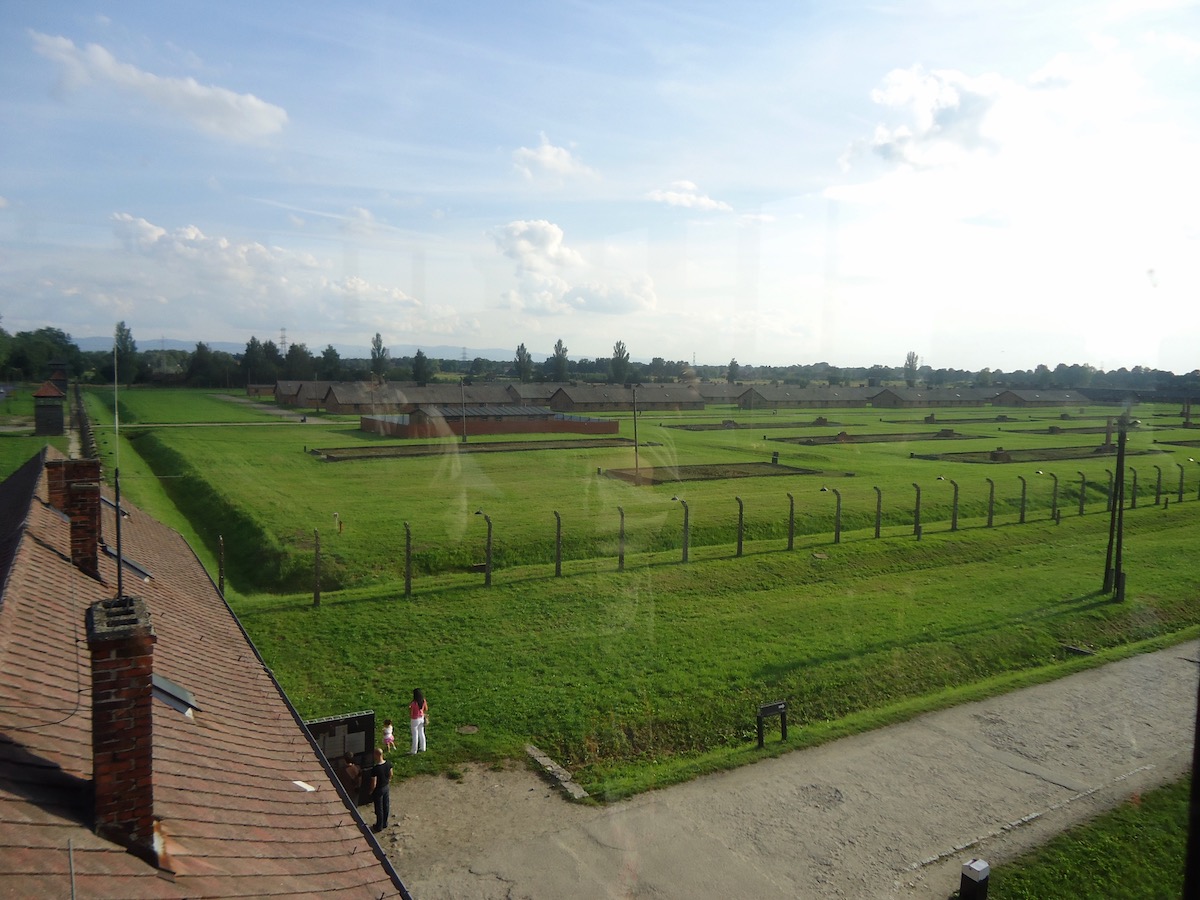 Auschwitz concentration camp from an above view 