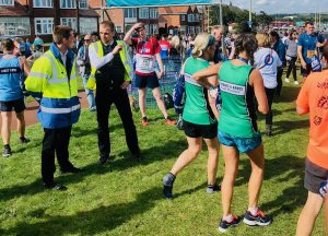 Female runners at a recreational 5K running event