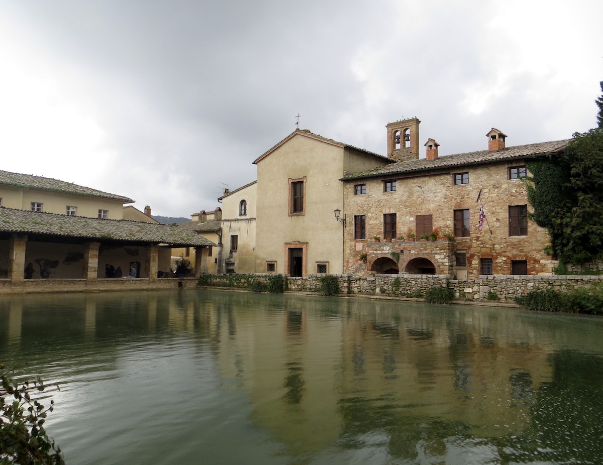 Bagno Vignoni Thermal Bath Old Town in Tuscany, Italy