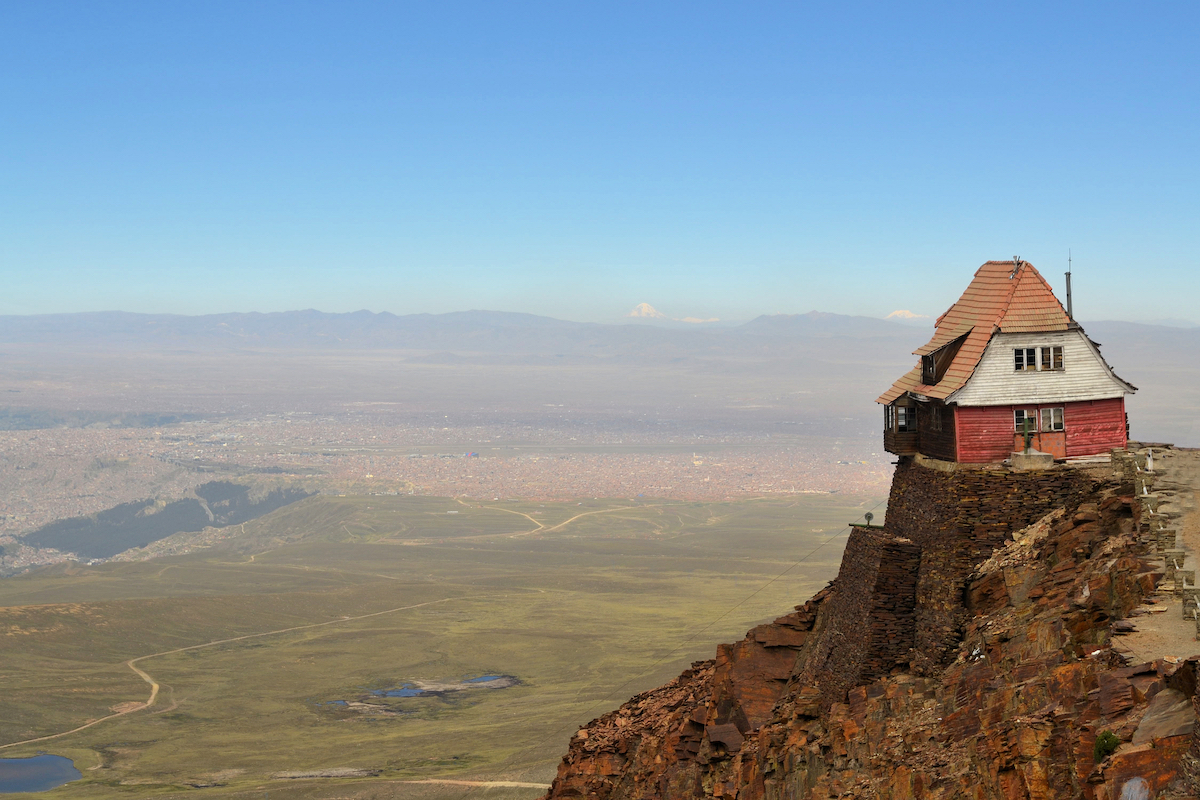 An abandoned ski resort in Bolivia overlooking La Paz
