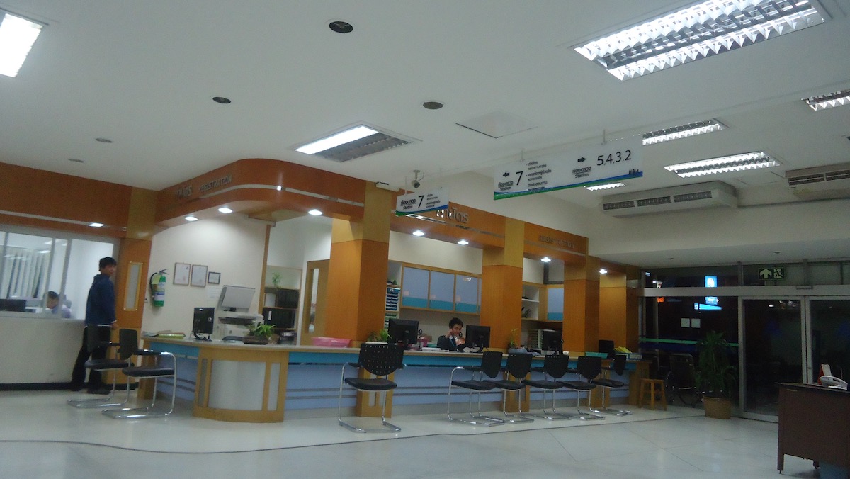 Reception of The Chiang Mai RAM hospital. Plastic surgery in Thailand's northern region is very popular here
