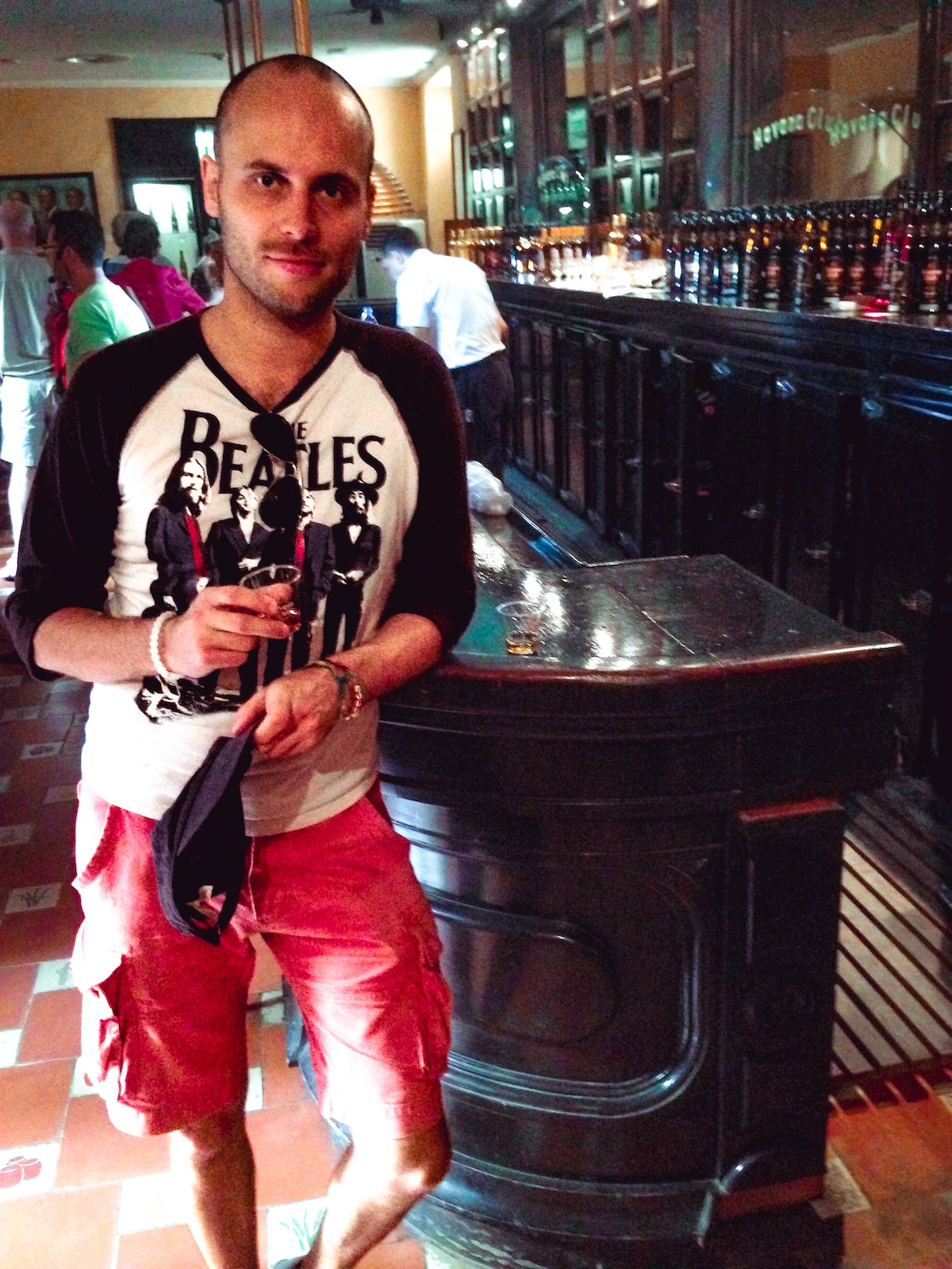 A man poses at a bar in Havana, Cuba.