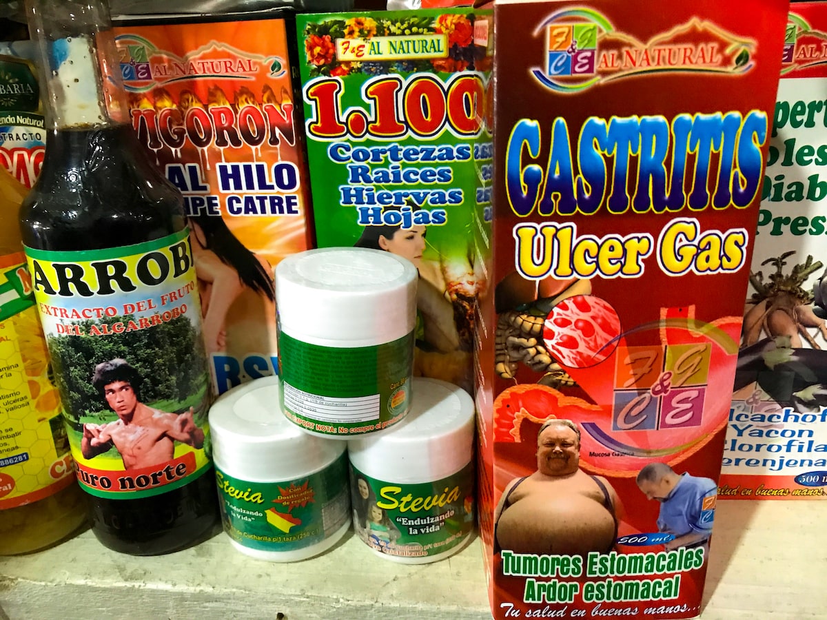 Funny and taboo products are sold at the Witches Market in La Paz, Bolivia