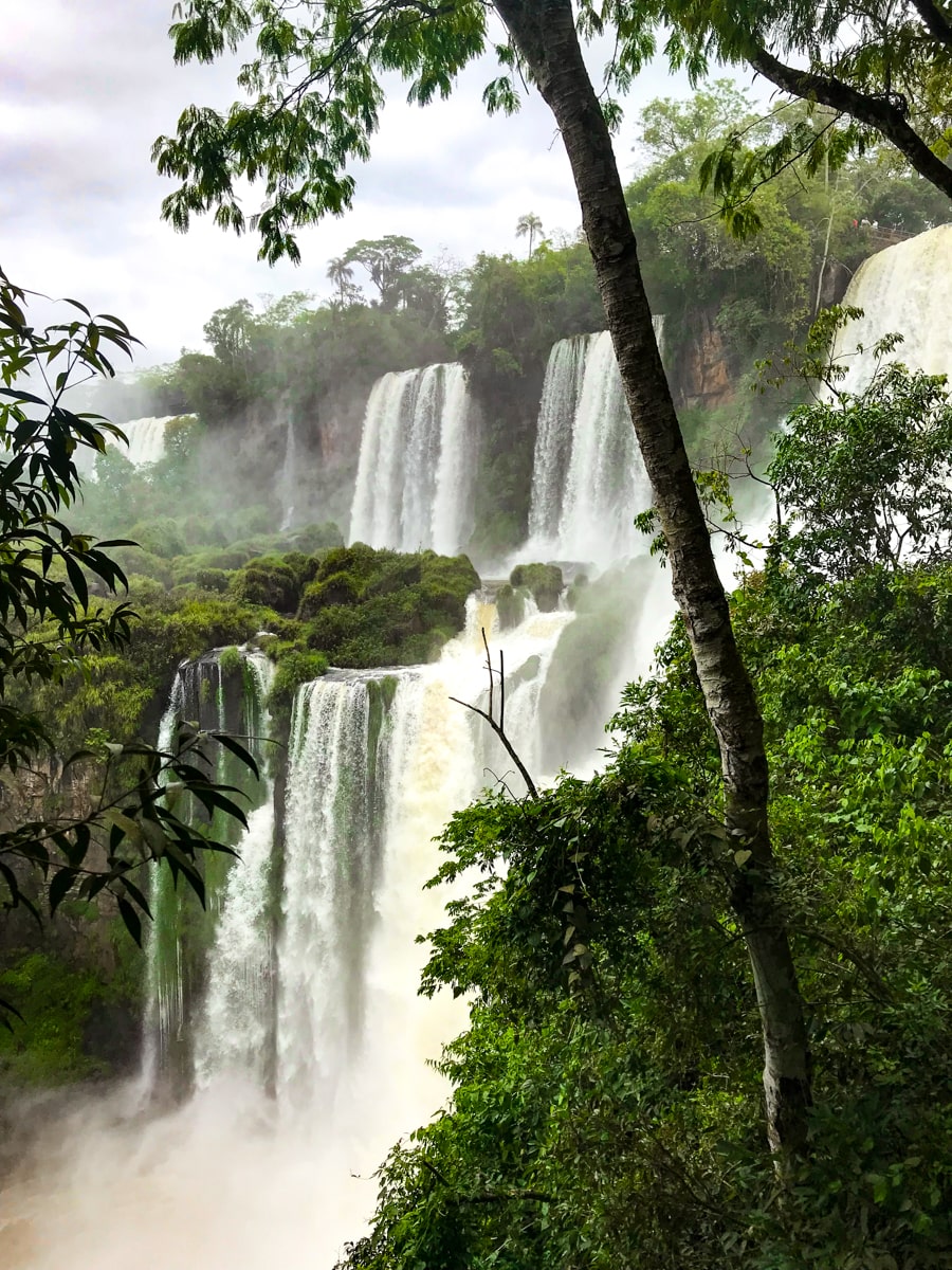 A collection of large waterfalls in Argentina Iguazu Falls
