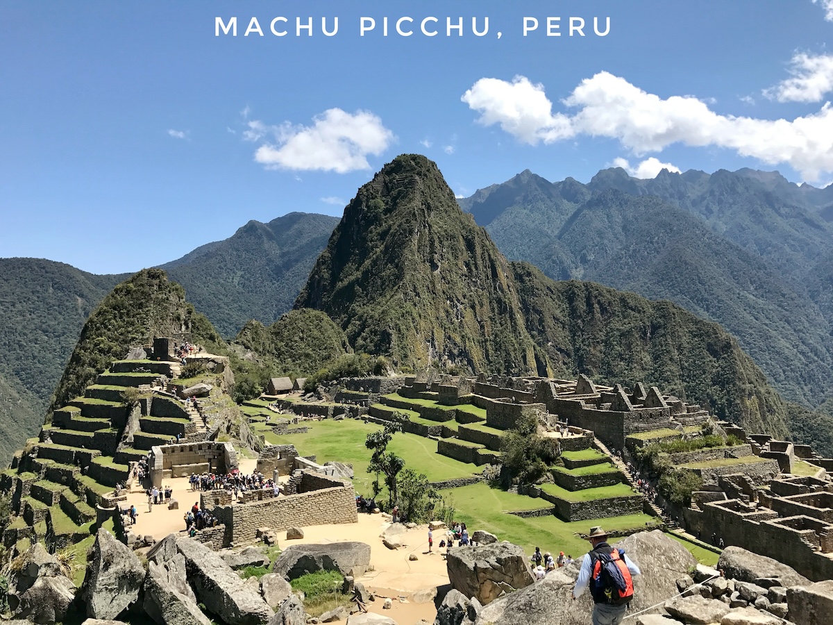 Tourists amass in Machu Picchu, high up in the Peruvian Andes 