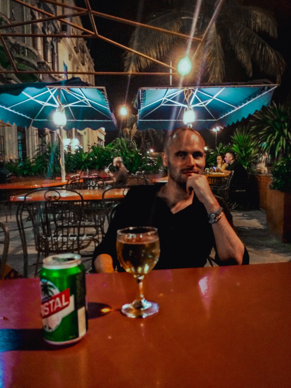 Male tourist in a night out in Havana, Cuba.