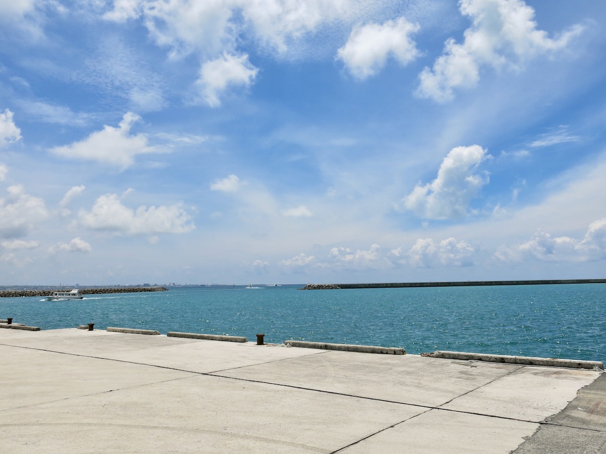 A port overlooking the ocean in Okinawa, Japan