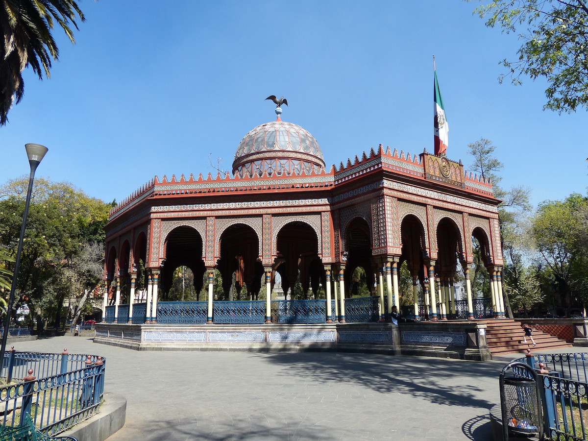 The Kiosko Morisco in Alameda Park, Colonia Santa María la Ribera