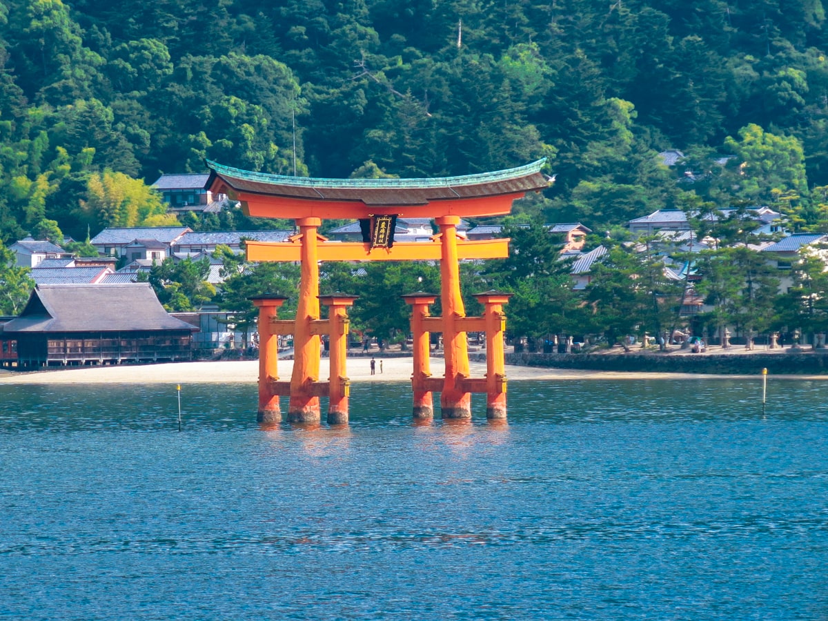 A shrine in the water in Kyoto, Japan