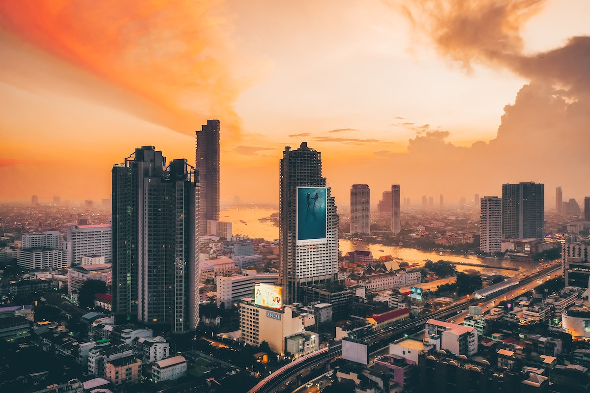 High rise buildings in Silom, Bangkok