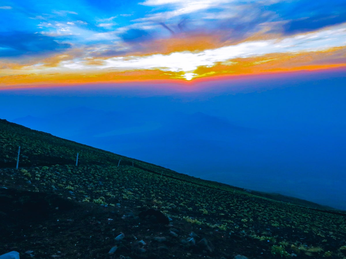 Sun rising in Japan.