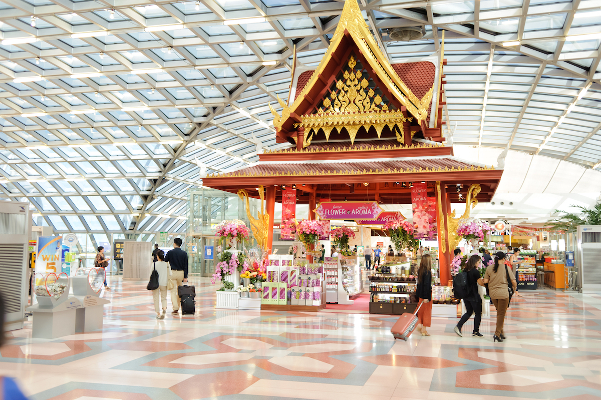 A shop resembling a temple inside an airport in Bangkok Suvarnabhumi Airport