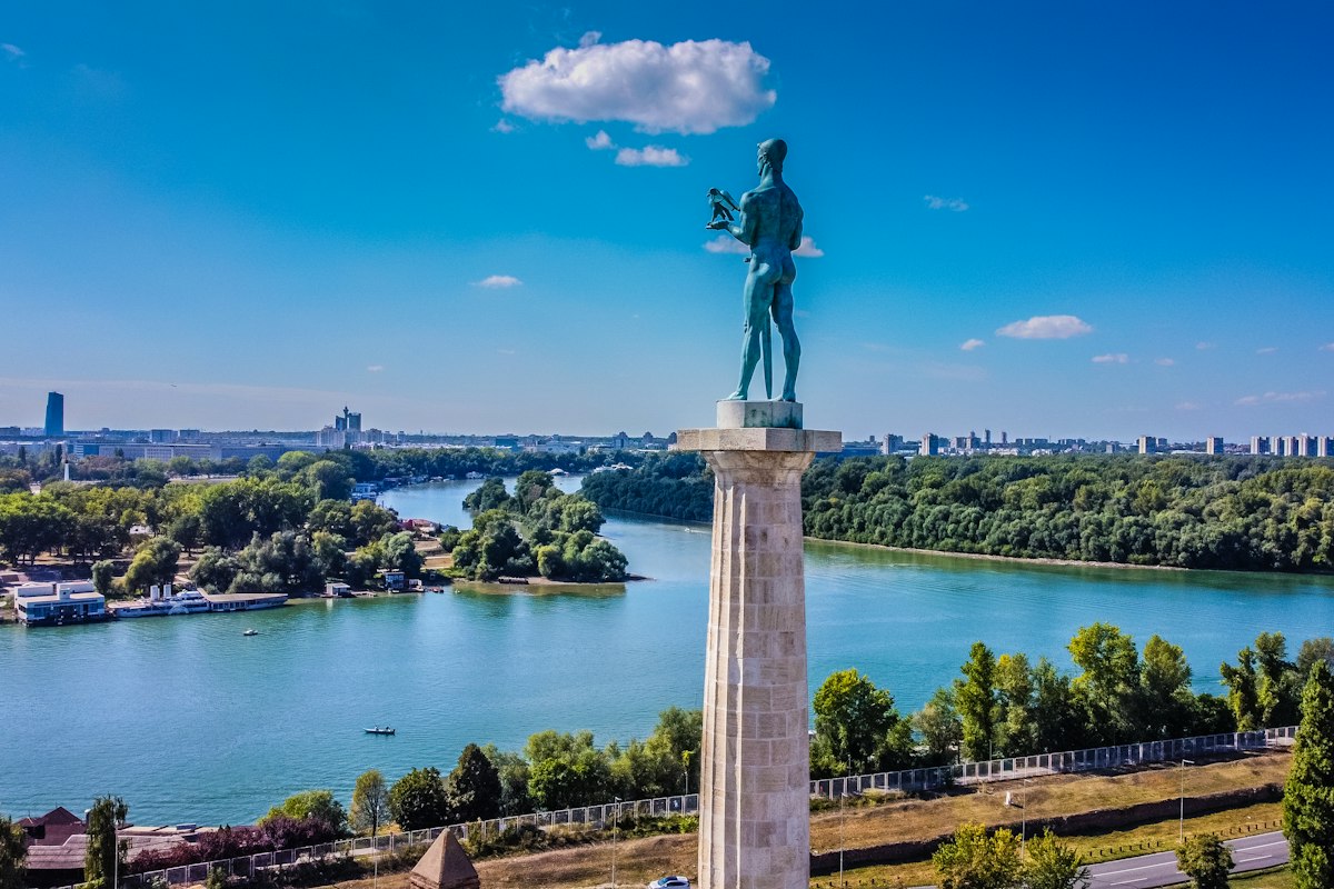The Victor monument at Kalemegdan Fortress in Belgrade
