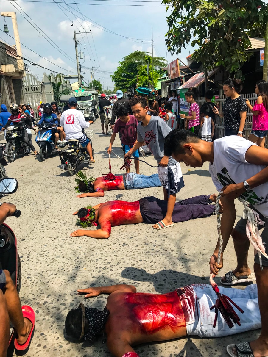 Whipping and blood in the streets of Pampanga. 