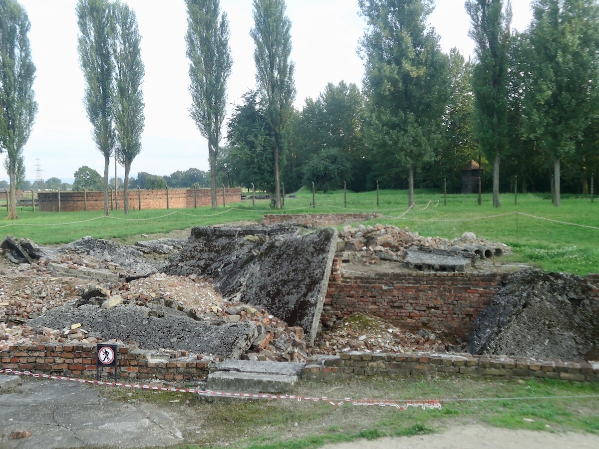 demolished gas chambers Auschwitz