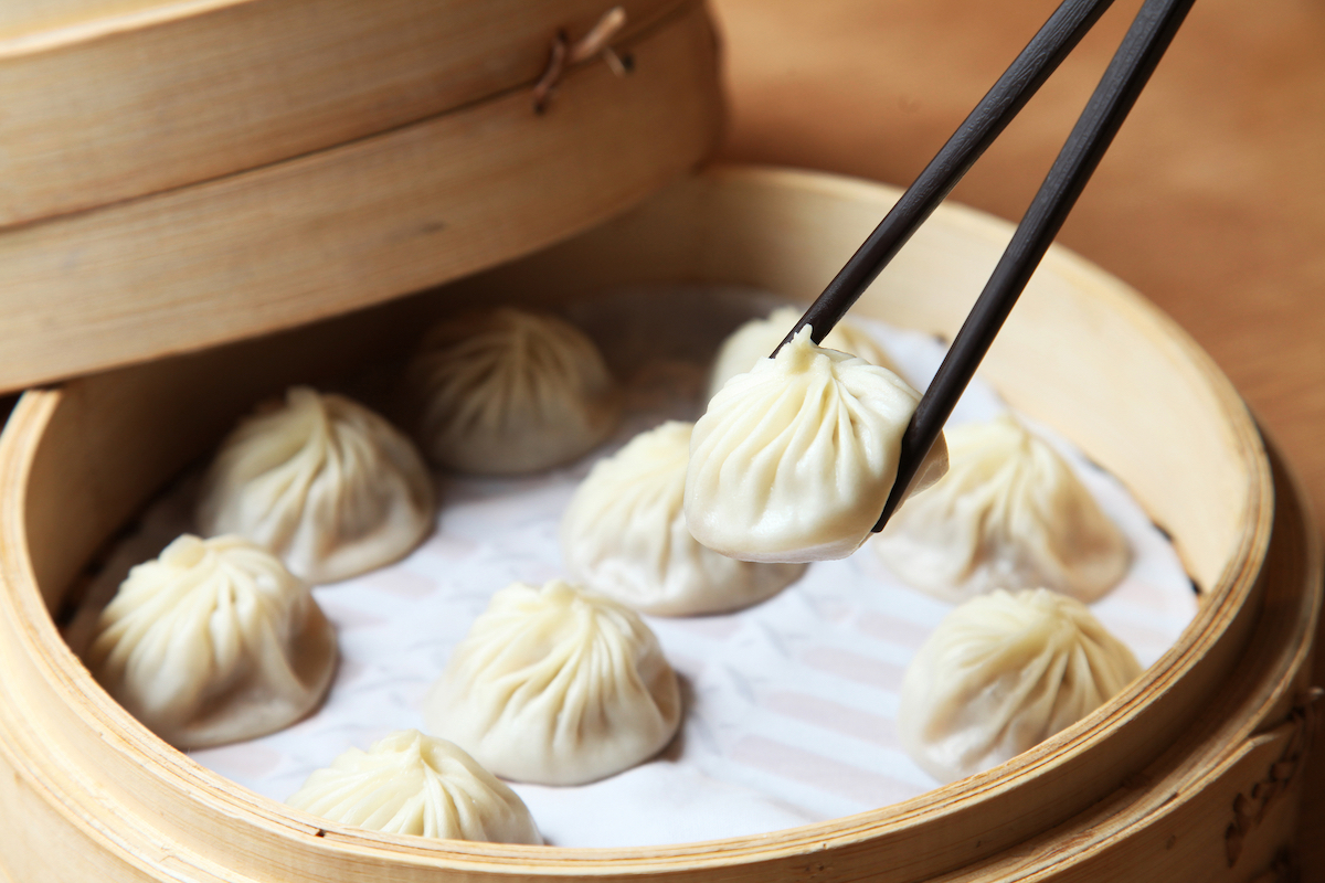 Chinese dim sum in a tray.