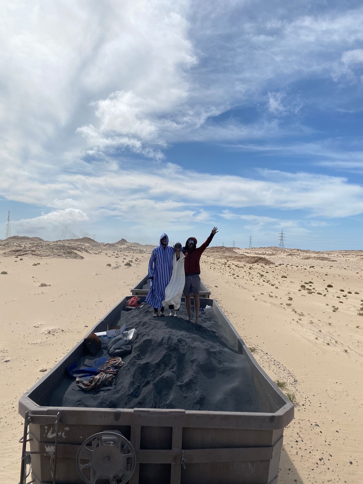 Tourists on the iron ore in Mauritania 