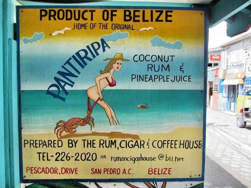 Funny cartoon depiction of the infamous "Pantyripa" of Caye Caulker, Belize