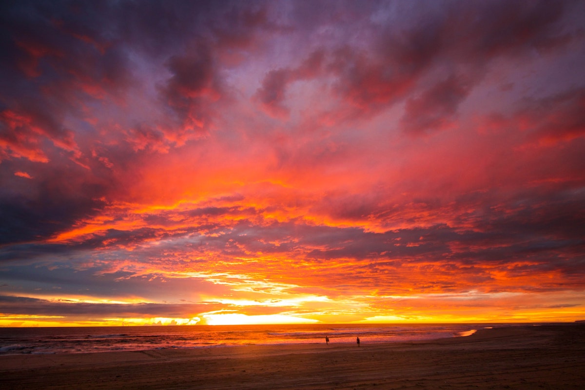 A red sky sunset. 