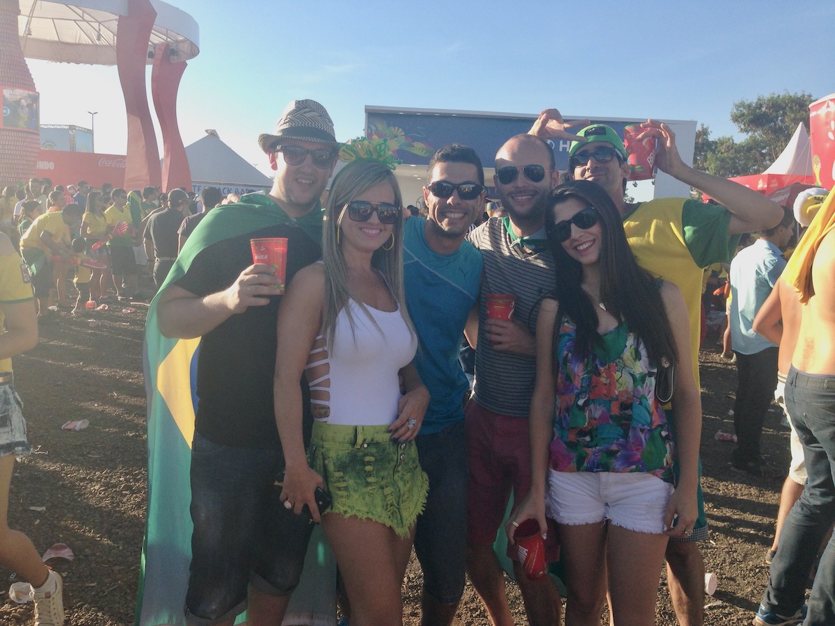 Tourists and locals at The Football World Cup in Brazil